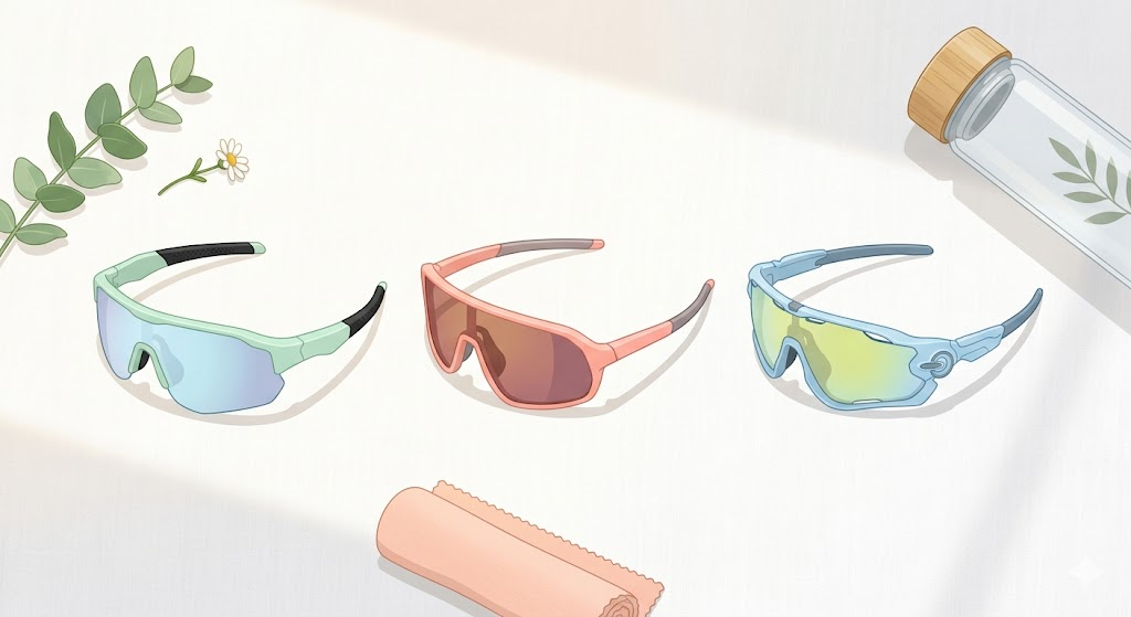 ロードバイク用スポーツサングラス3種の比較イメージ