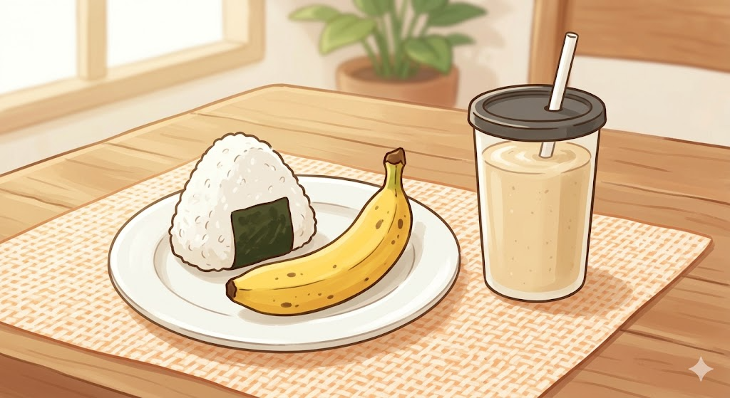 運動後の補給食イラスト