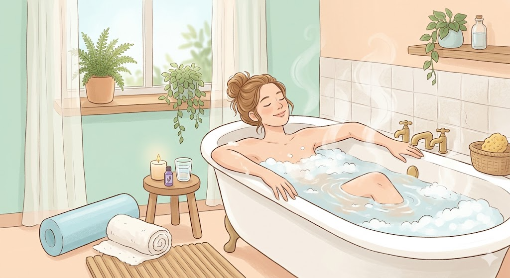 入浴・セルフマッサージリカバリーイラスト