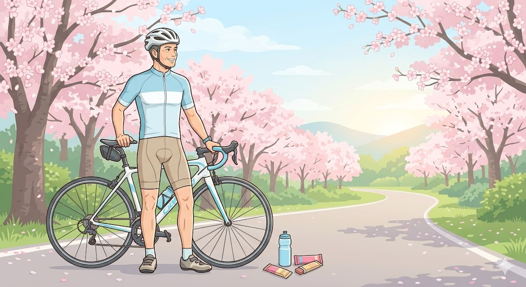 ロードバイクと春の朝の健康ライフ